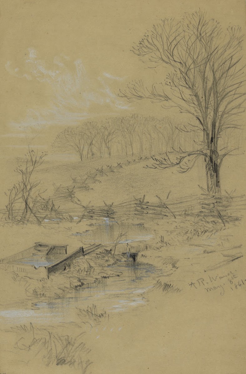 Landscape with fence and stream 1861