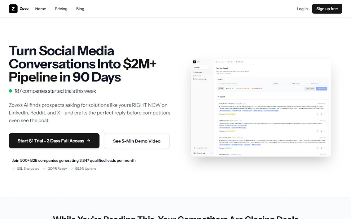 Captura de Sparksocial
