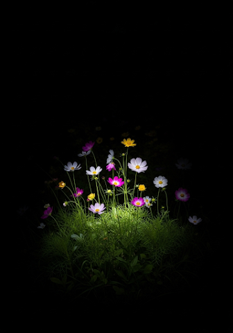 Glowing Wildflowers at Night