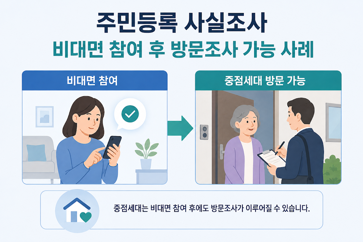 주민등록 사실조사 비대면 참여 후 방문조사 가능 사례