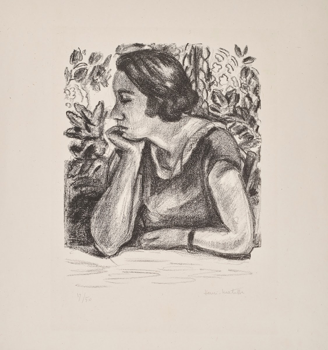 Visage De Profil Reposant Sur Un Bras 1924