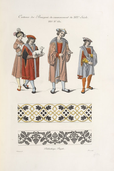 Costumes des bourgeois du commencement du XVIe siècle MS no 6811 Two patterns 18