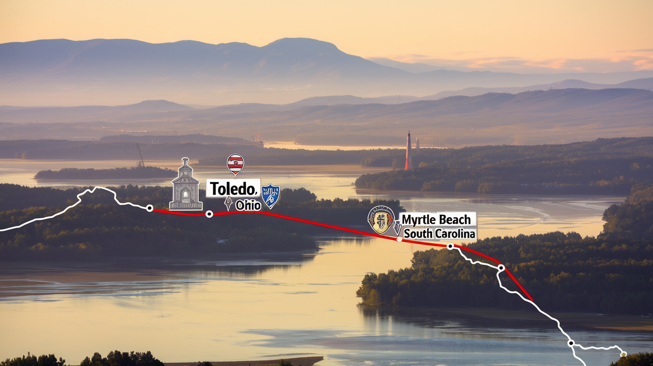 Distance and Travel Guide: Toledo, Ohio to Myrtle Beach