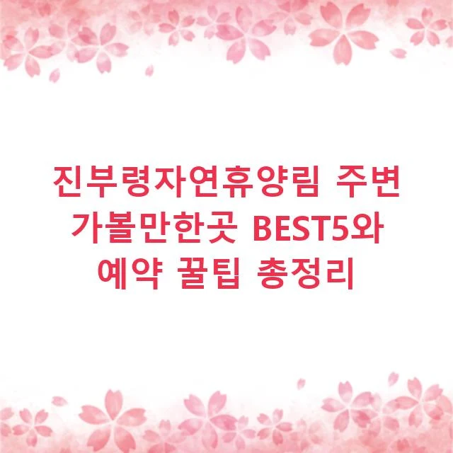 진부령자연휴양림 주변 가볼만한곳 BEST5와 예약 꿀팁 총정리