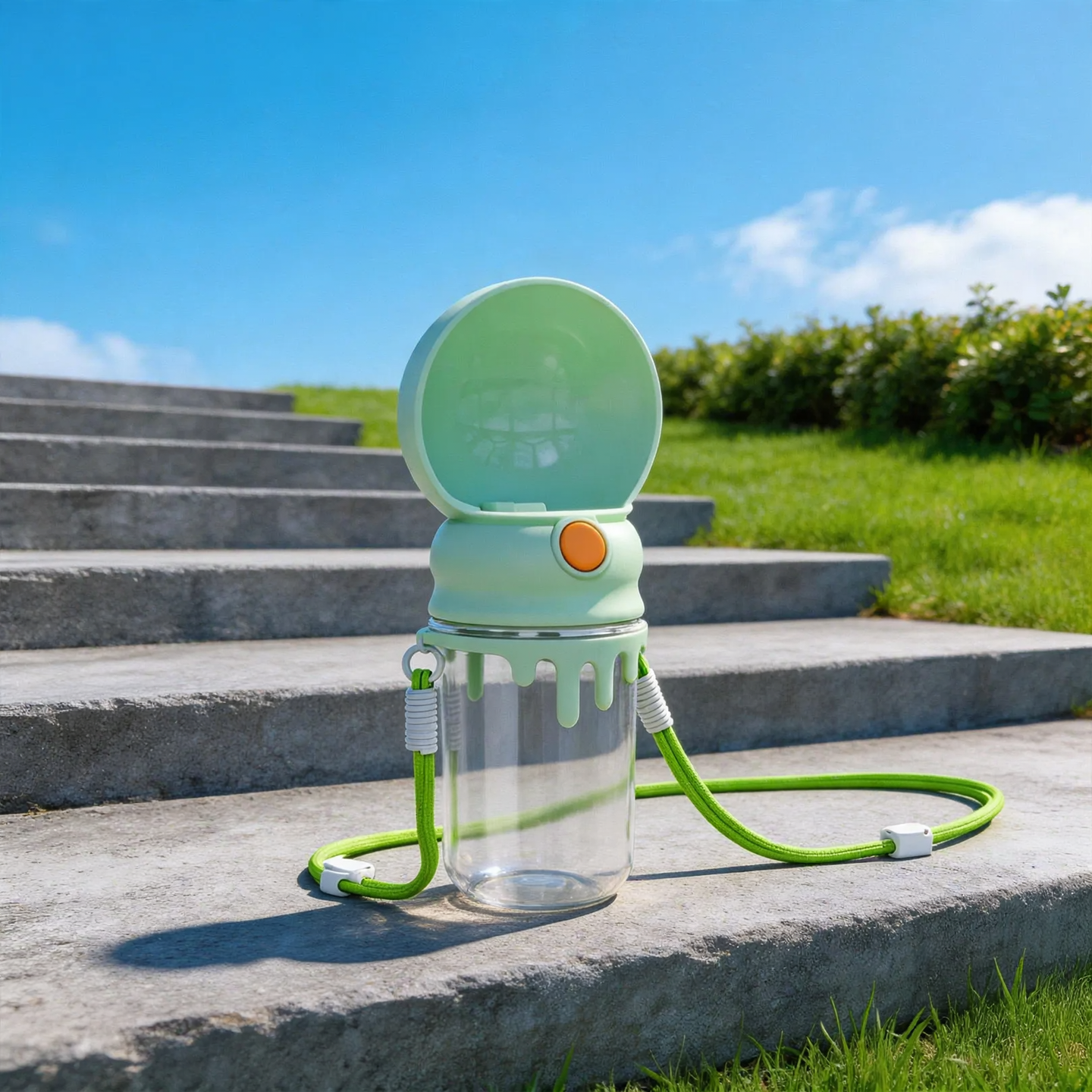 Portable Water Bottle for Pets with Press Valve