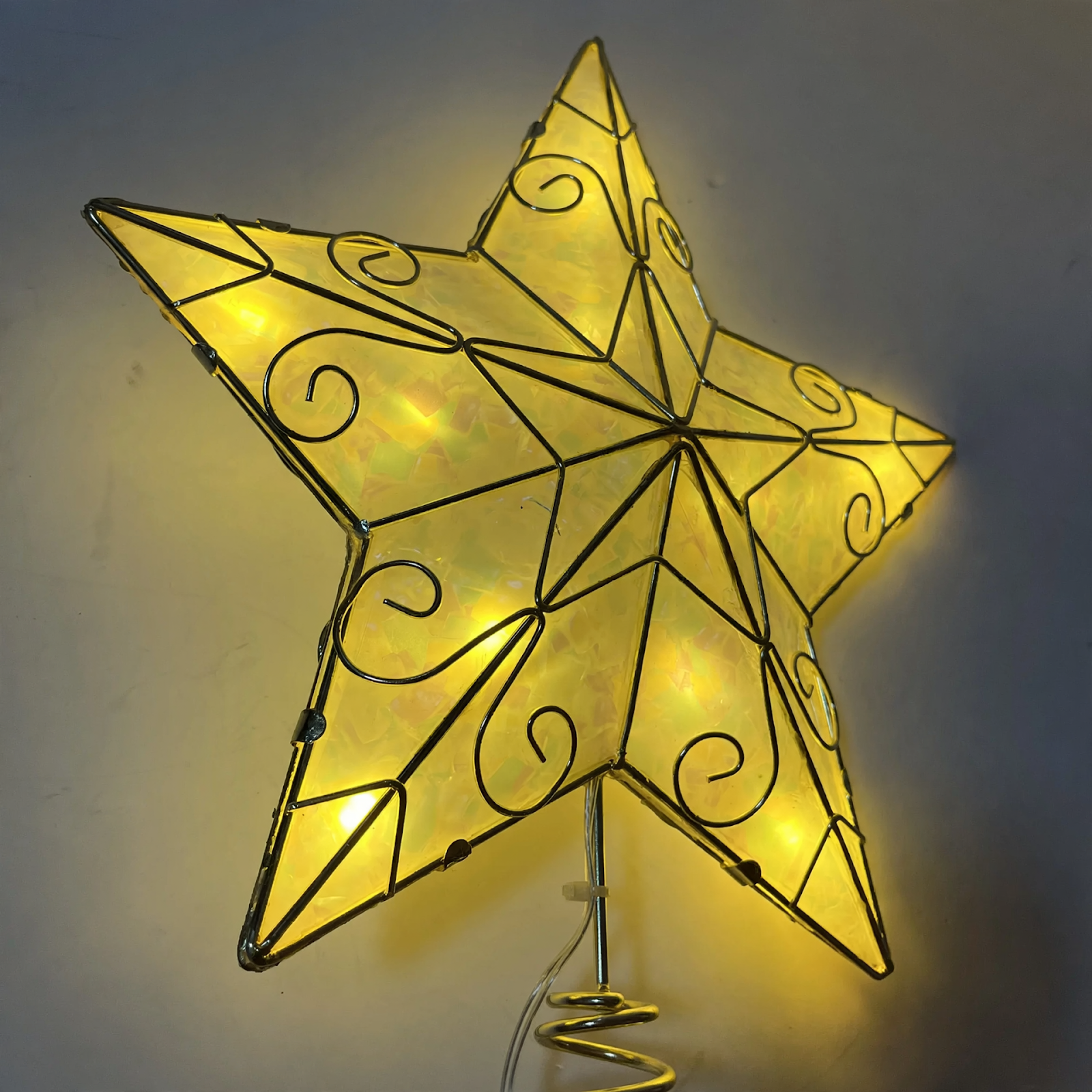 3D-Weihnachtsbaumspitze, Stern-Design, Metall