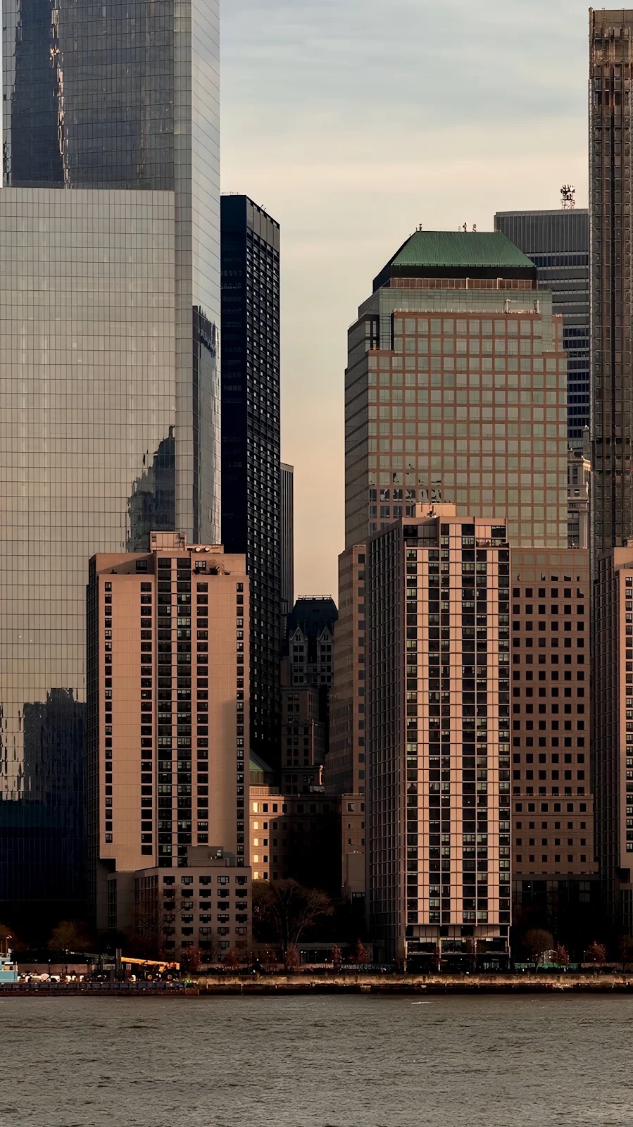 Lower Manhattan Skyline by Waterfront - Cityscape Photography Full HD iPhone Wallpaper (1286x2288)