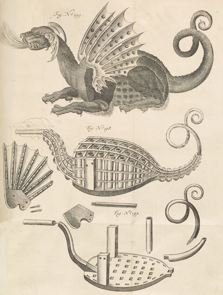 Plate Q Pyrotechnic set piece of a dragon 1650
