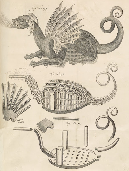 Plate Q Pyrotechnic set piece of a dragon 1650
