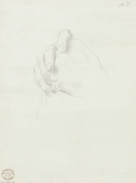 Study for the hands in the Portrait of Edward D Adams 1892