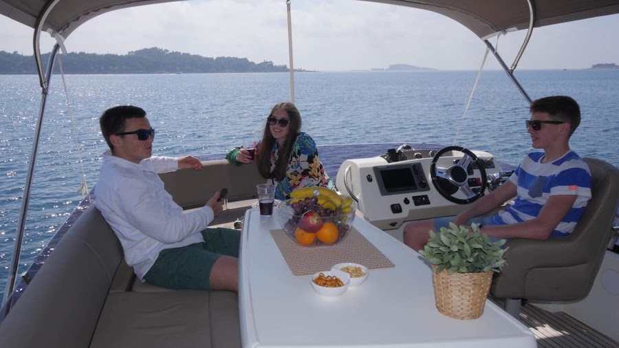 At the helm with a fruit platter