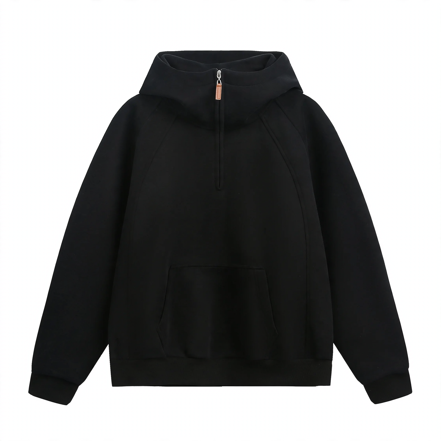 Unisex zippered hoodie with stand-up collar