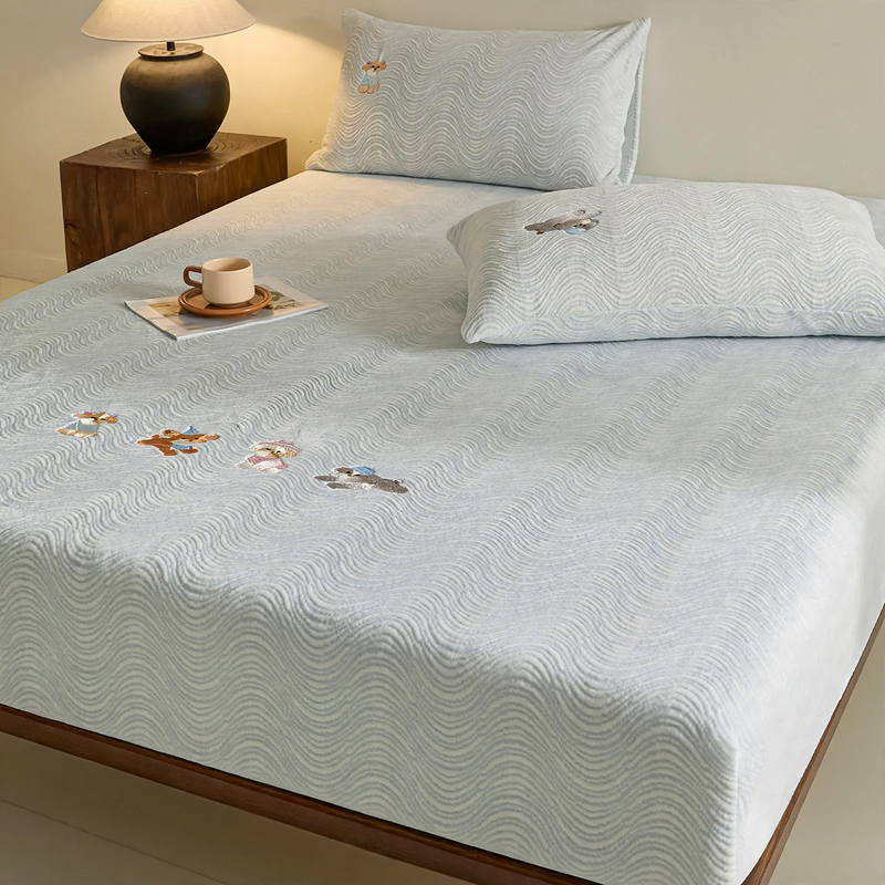 Milk Fiber Bed Sheet with Elastic, Winter