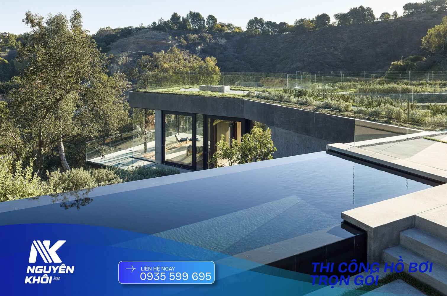 Kỹ thuật thi công hồ bơi tràn bờ