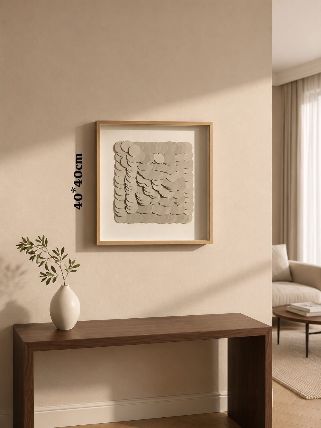 Framed Botanical Leaf Art – Gold Frame 40-40cm