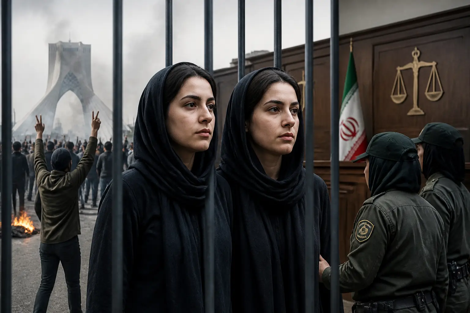 Editorial image for Iranian twin sisters jailed over January protests receive death sentence and 25-year term