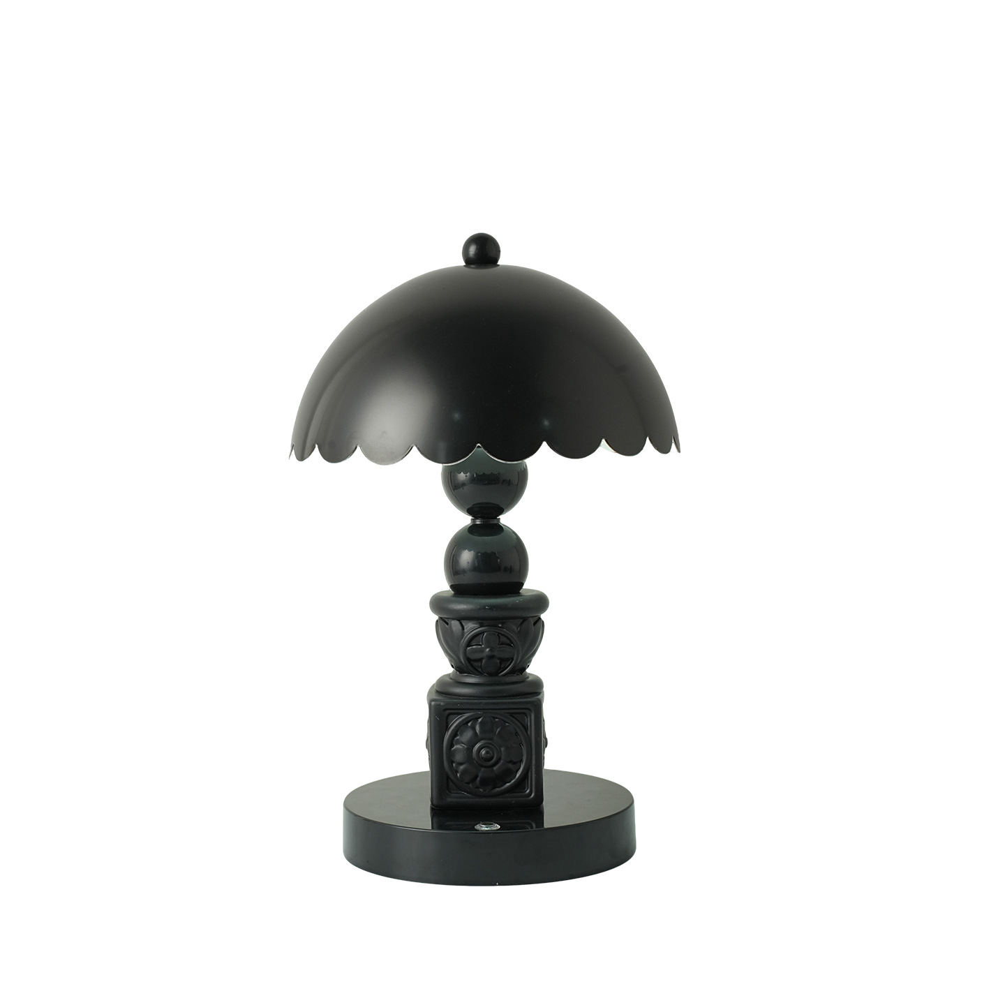 Vintage Column Table Lamp with Carvings