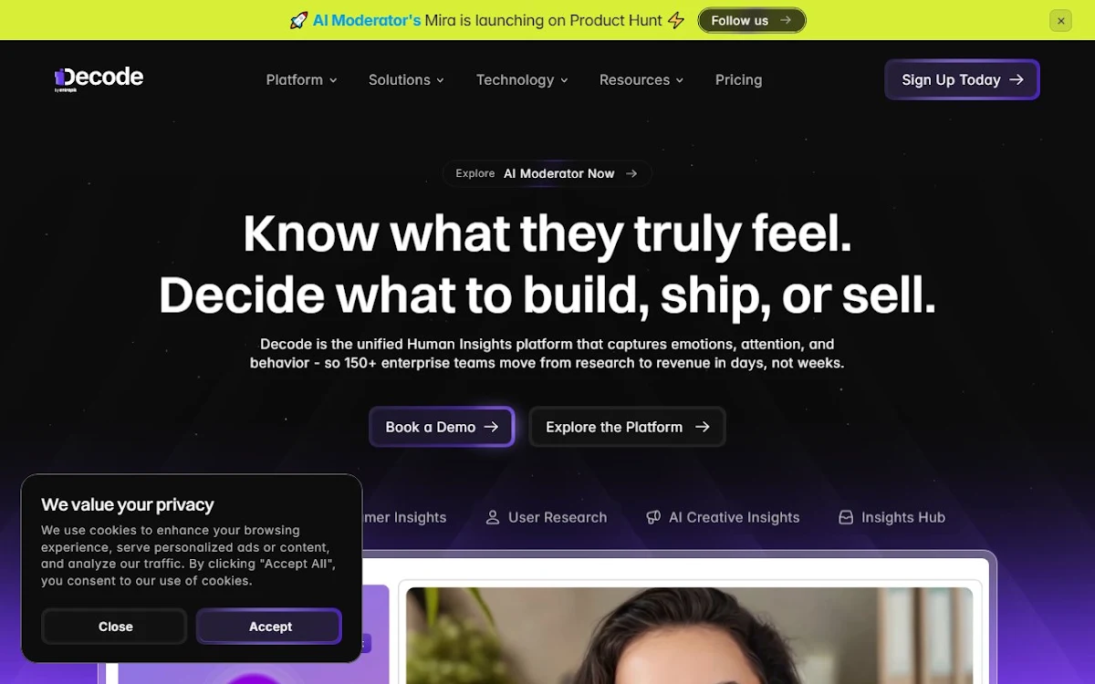Captura de Affect Lab - Consumer Research Platform