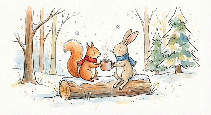 Ilustración de un libro infantil llena de fantasía