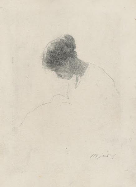 Bowed Head of a Young Woman in Profile 1914