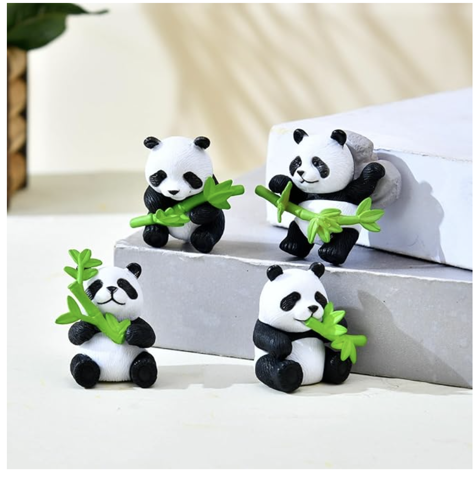CraftVatika Resin Panda Miniatures Set
