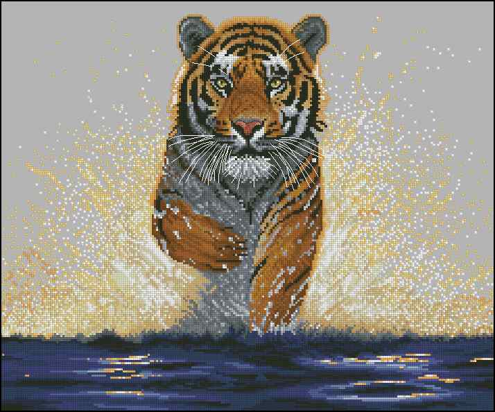 CMP 400126 Tiger Running On Water