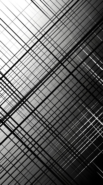 Abstract Black and White Diagonal Lattice Pattern with Lighting Gradient - Free mobile Wallpaper