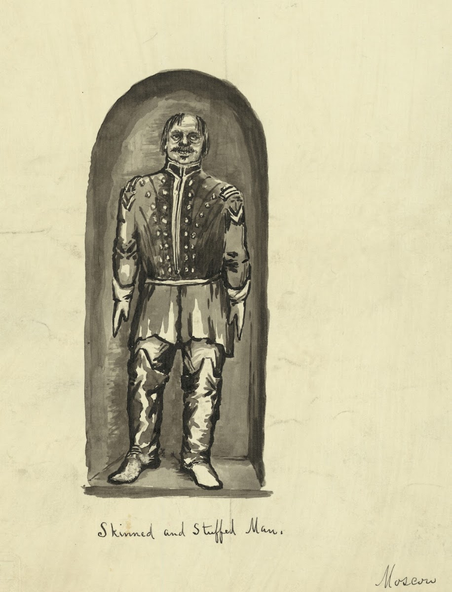 Skinned and stuffed man Moscow 1862 1863