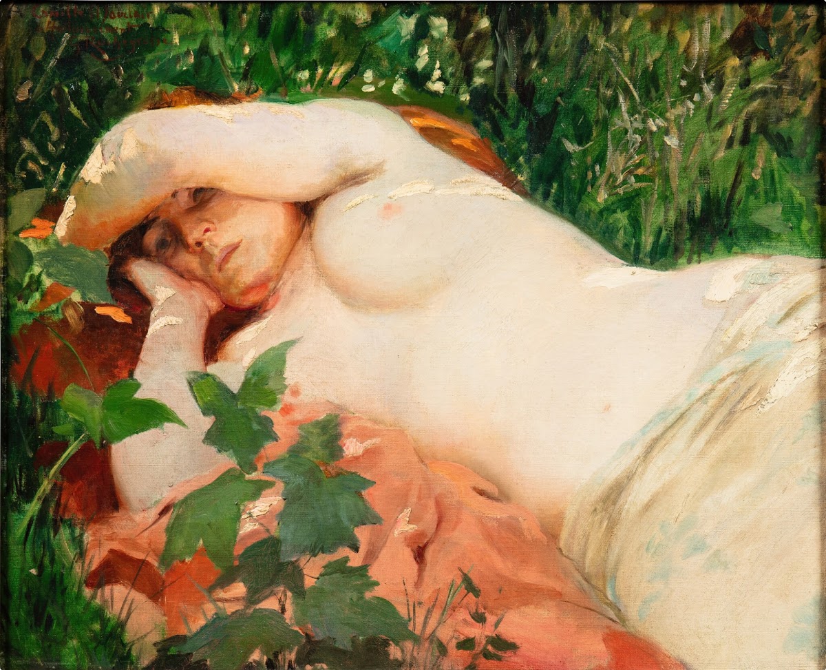 A woman lying
