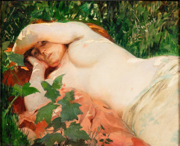 A woman lying