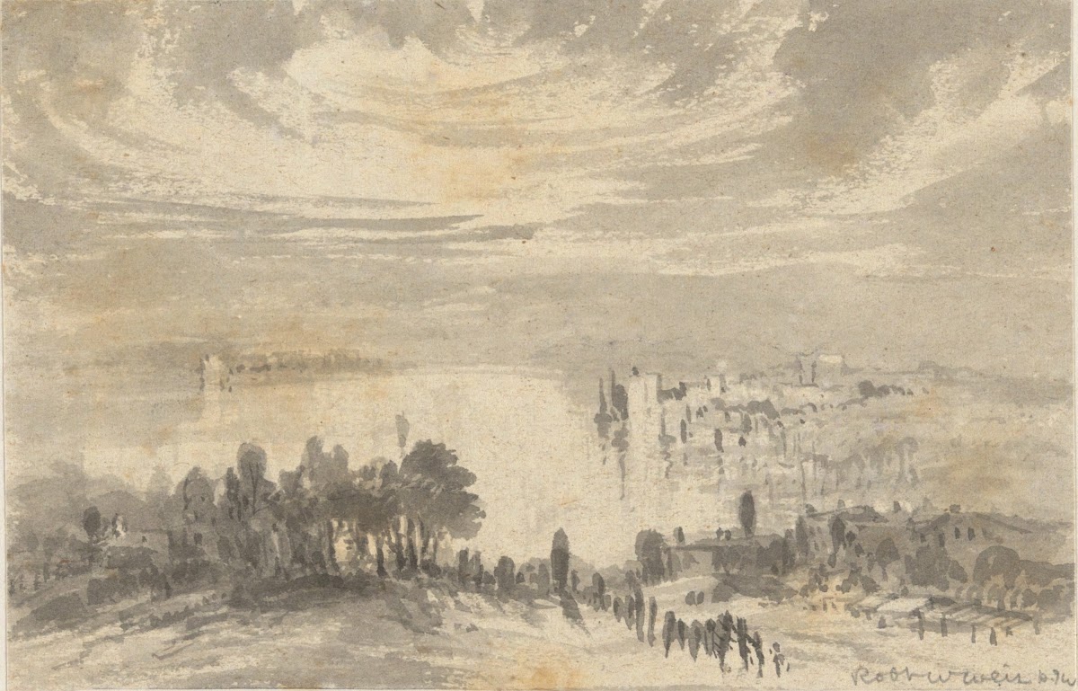 Landscape  Town on aBay 19thcentury