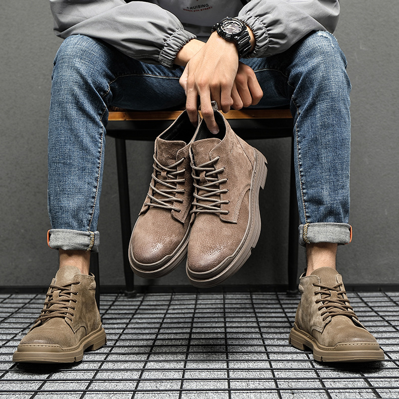 Men's Martin Boots made of Pigskin, Retro Style