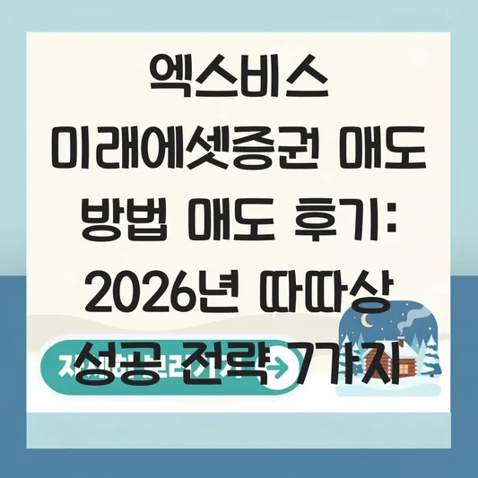 엑스비스 미래에셋증권 매도 방법 매도 후기