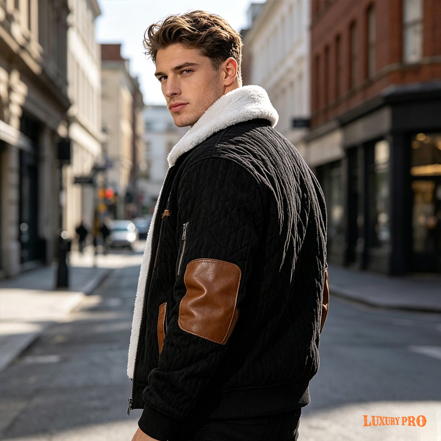 Thick Fleece-lined Leather Jacket