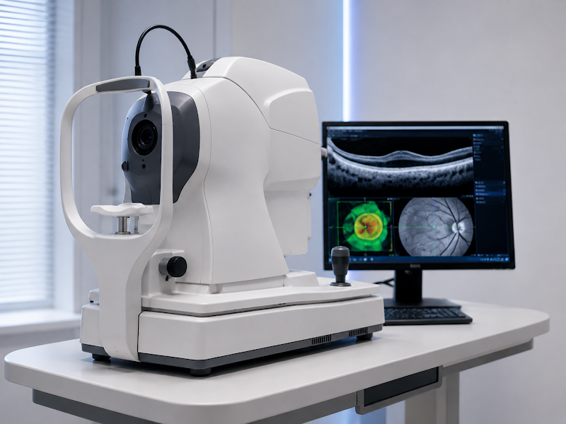 Equipment photo — OCT unit in our diagnostic room.