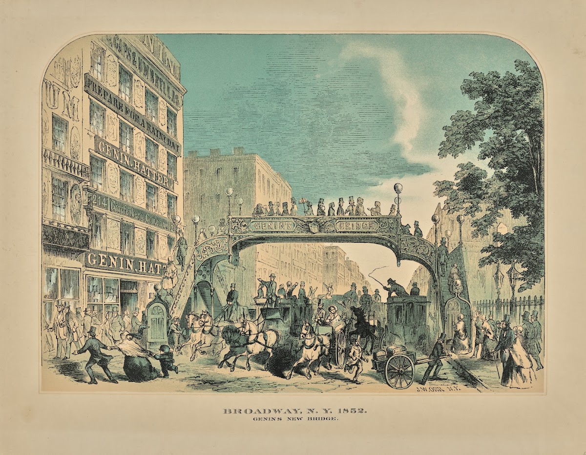 Broadway NY 1852 Genins New Bridge