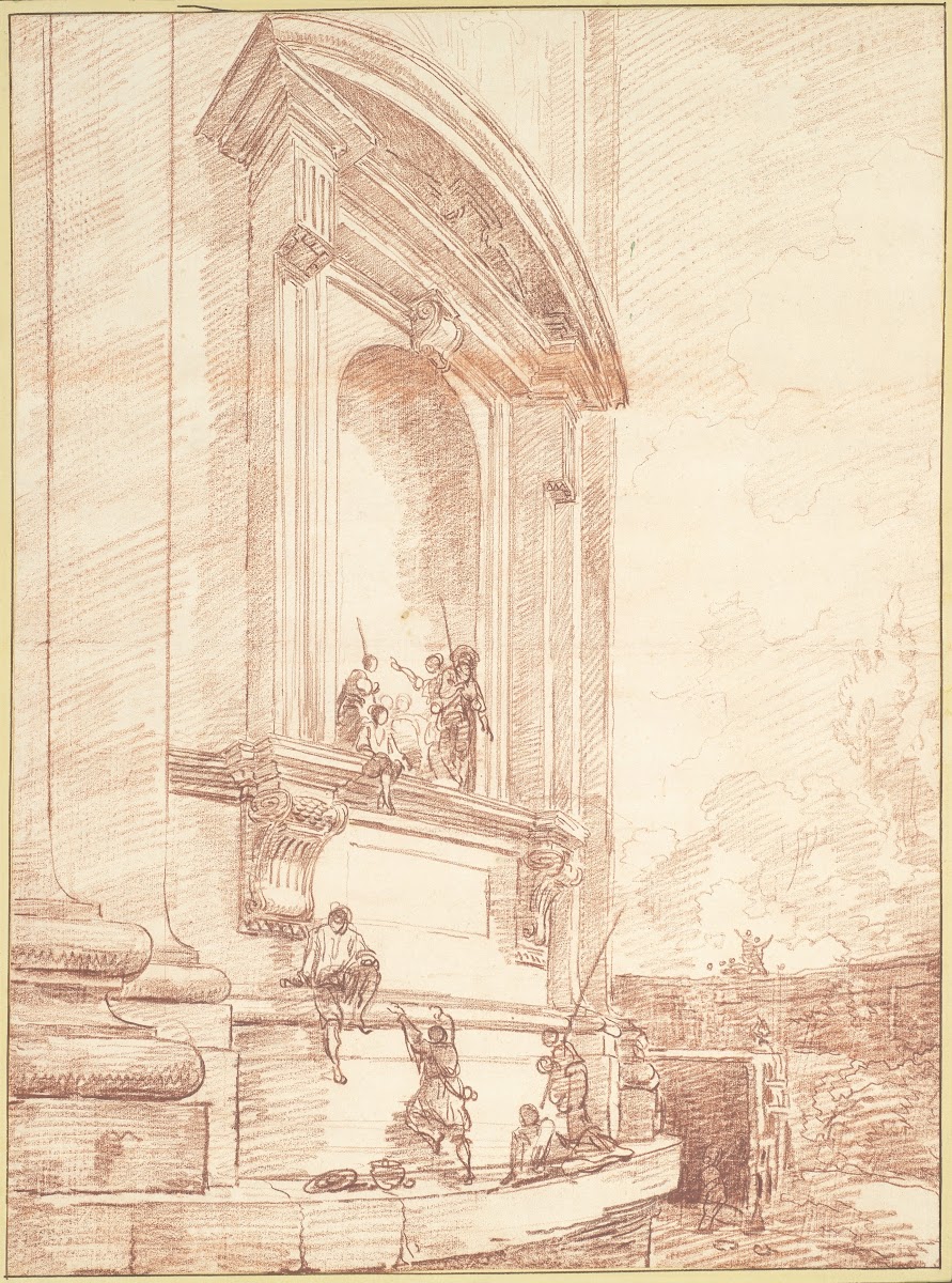 Figures in One of Michelangelos Niches on the Apse of St Peters Rome ca 1763