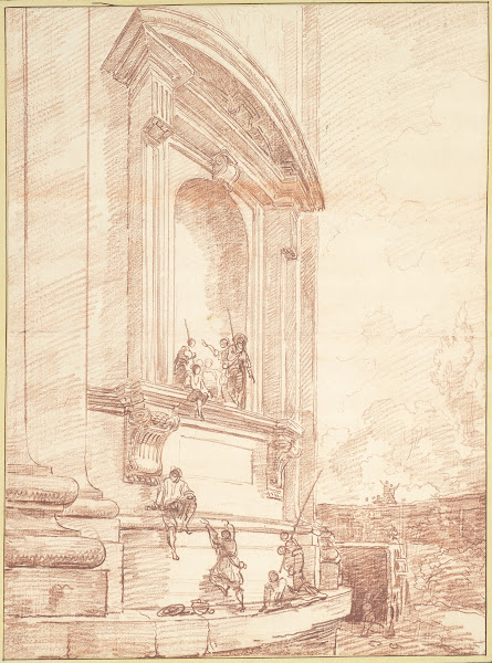 Figures in One of Michelangelos Niches on the Apse of St Peters Rome ca 1763