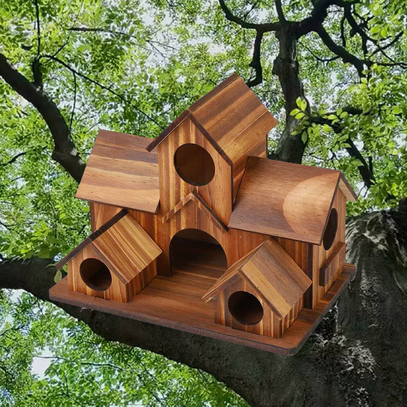 Villa-style wooden birdhouse