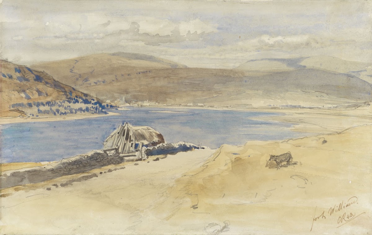 Gezicht op het Loch Linnhe bij Fort William Schotland 1848