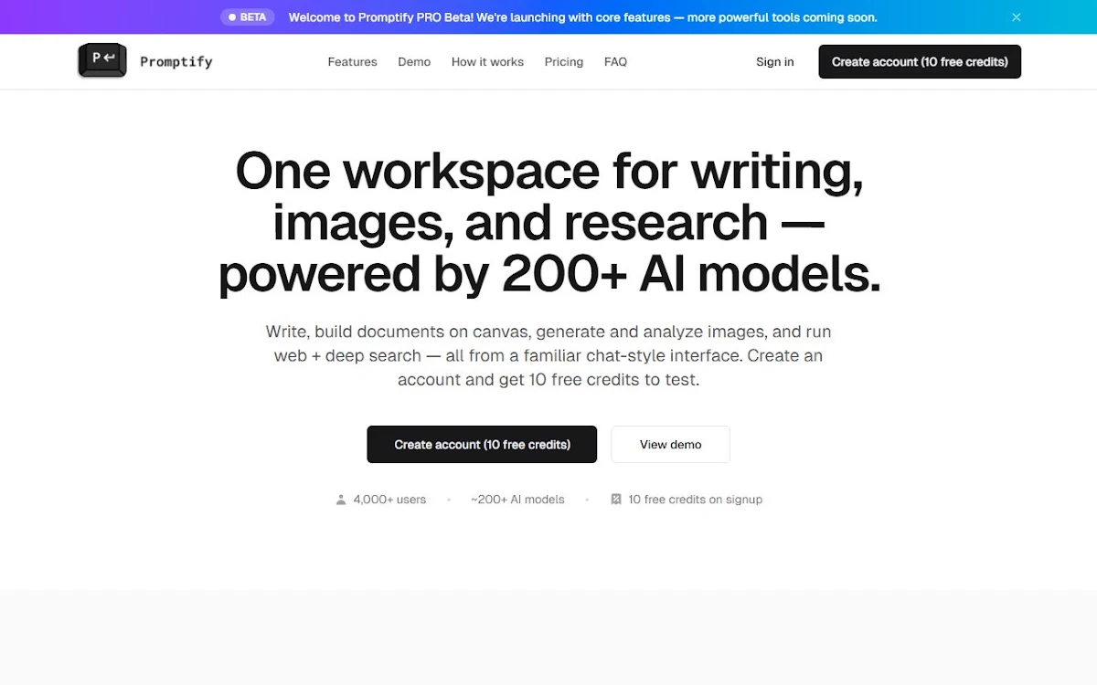Captura de Promptify Editor