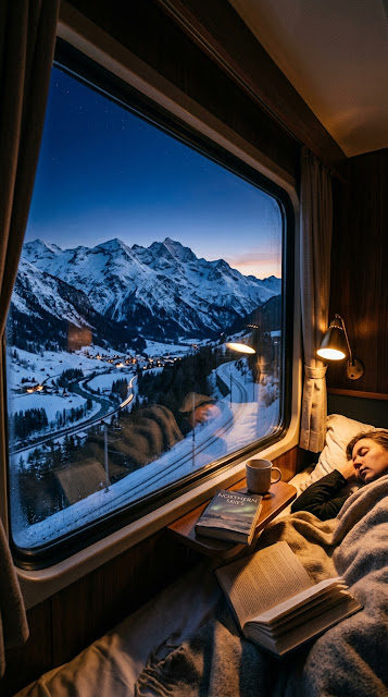 Sleeper Train Window Snowy Mountain View Wallpaper - Free mobile Wallpaper