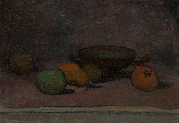 Fruits and bowl circa 1889