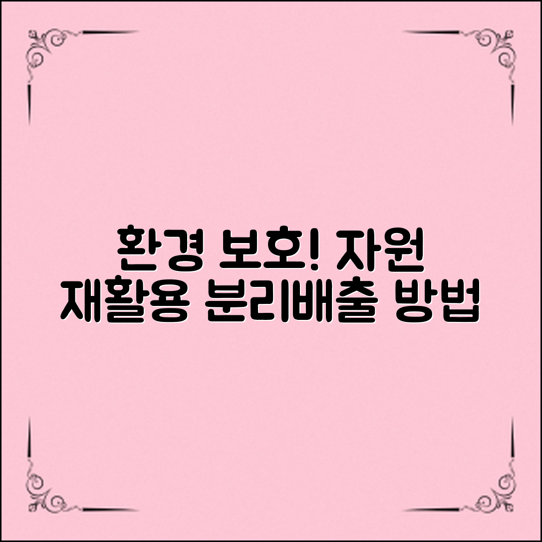 환경 보호와 자원 재활용을 위한 분리배출 방법, 자세히 알아보세요!