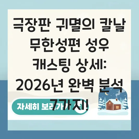 극장판 귀멸의 칼날 무한성편 성우 캐스팅 상세