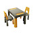 Комплект дитячий Teggi Multifun 1+2 (столик і 2 стільці) графіт/жовтий