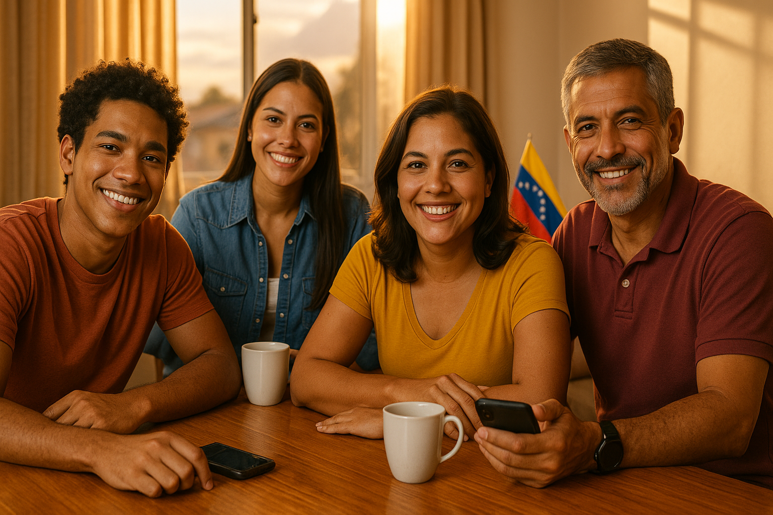 Venezolanos en el exterior coordinando una tanda digital en una sala comunitaria