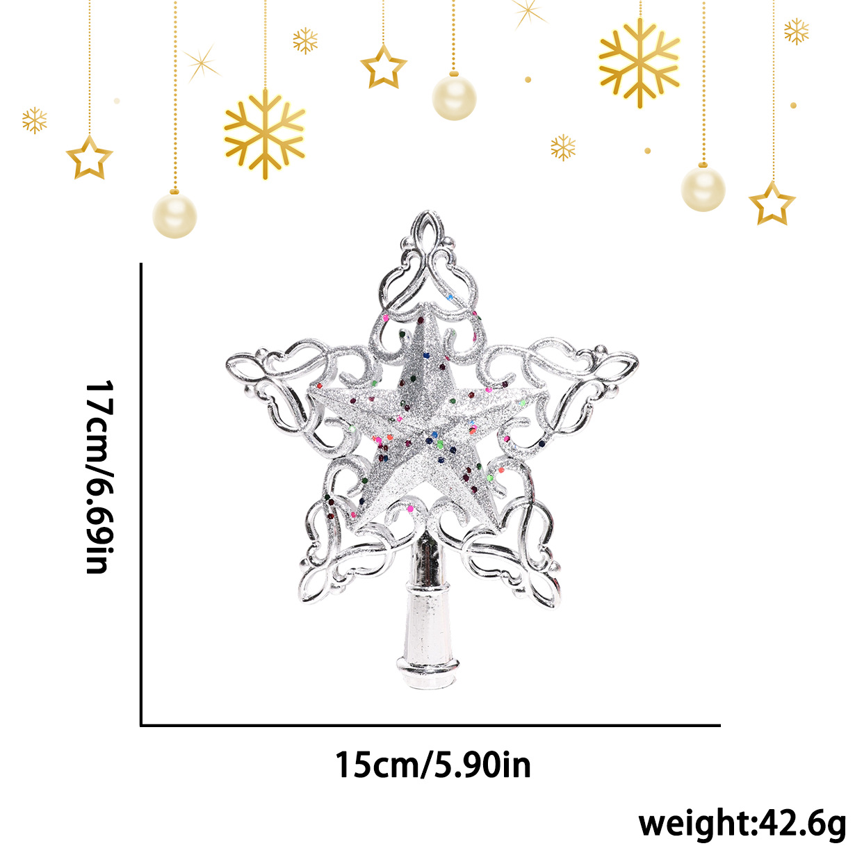 Christmas tree top star, openwork design