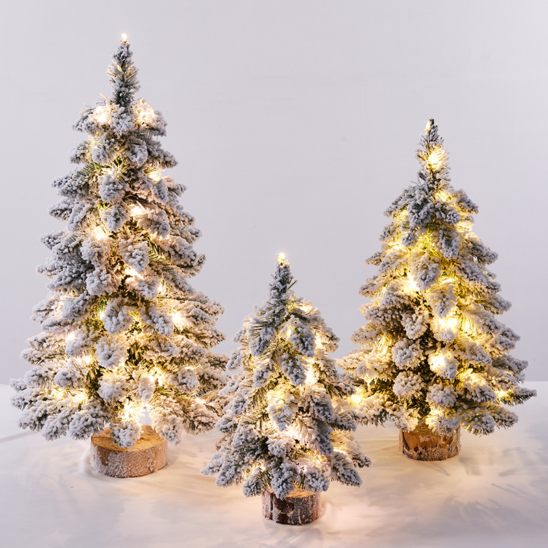 Mini Christmas tree with snow effect and LED light