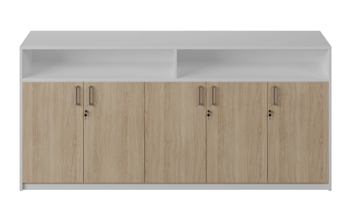 RADAR Color Five Door Cabinet With Recessed Open Top Shelf